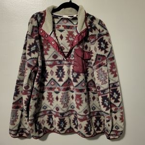 Size XXL Weatherproof Vintage Gray/Maroon/Blue Fleece Pullover